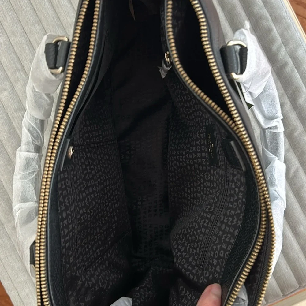 NWT Kate Spade Leighann mulberry street black leather satchel - Picture 6 of 6